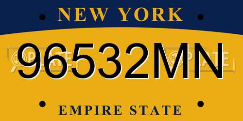 96532MN New York License Plate
