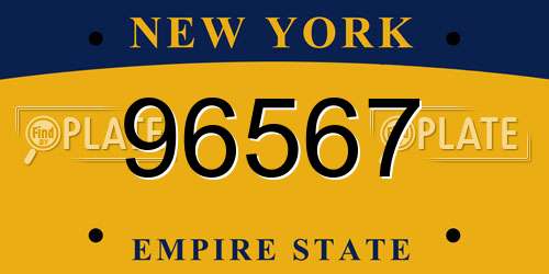 96567 New York License Plate