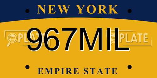 967MIL New York License Plate