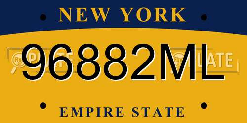 96882ML New York License Plate
