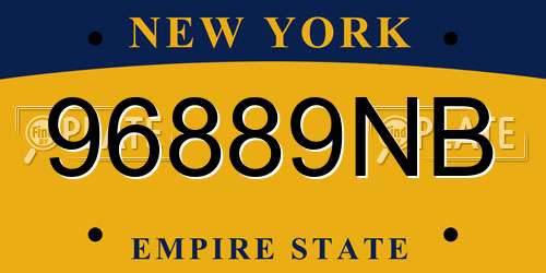 96889NB New York License Plate