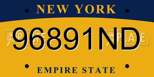 96891ND New York License Plate