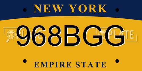 968BGG New York License Plate