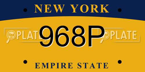 968P New York License Plate
