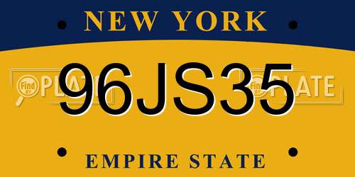 96JS35 New York License Plate