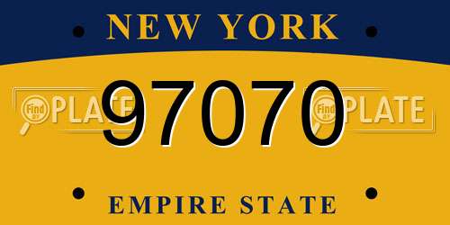 97070 New York License Plate