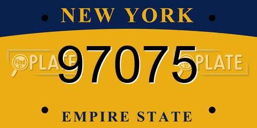 97075 New York License Plate
