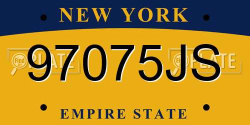 97075JS New York License Plate