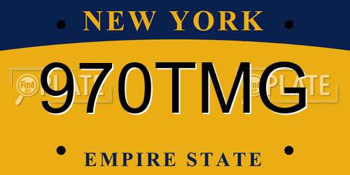 970TMG New York License Plate