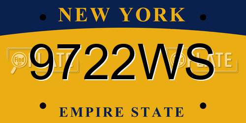 9722WS New York License Plate