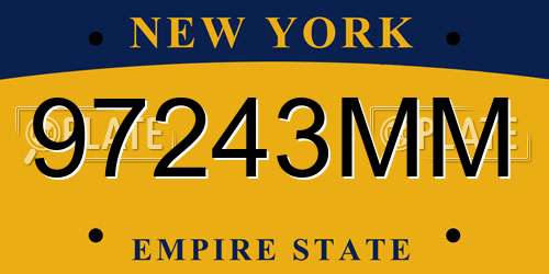 97243MM New York License Plate