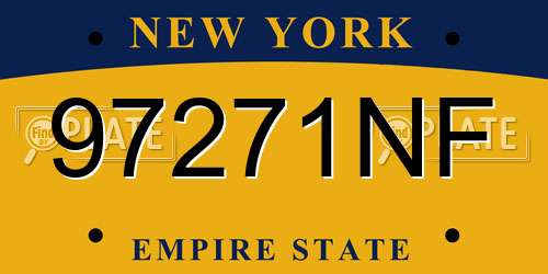 97271NF New York License Plate
