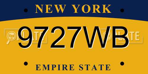 9727WB New York License Plate