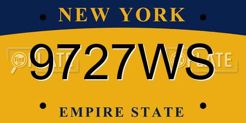 9727WS New York License Plate