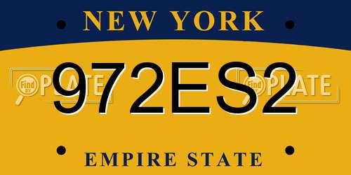 972ES2 New York License Plate