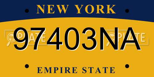 97403NA New York License Plate