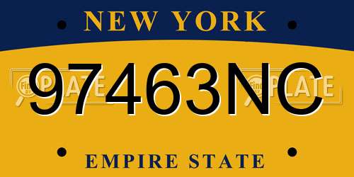 97463NC New York License Plate