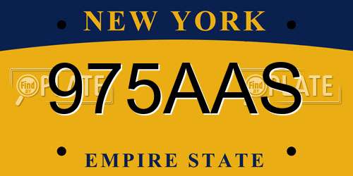 975AAS New York License Plate