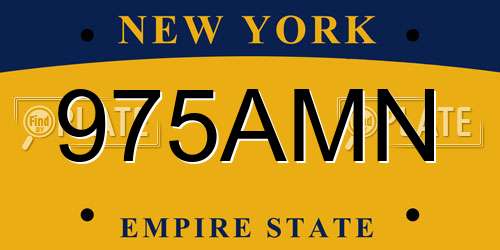 975AMN New York License Plate