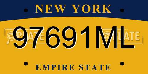 97691ML New York License Plate