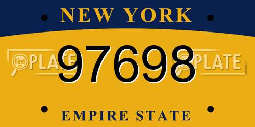 97698 New York License Plate