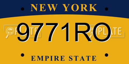 9771RO New York License Plate