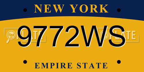 9772WS New York License Plate