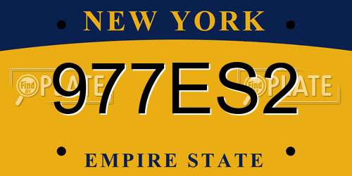 977ES2 New York License Plate