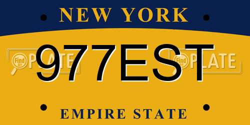 977EST New York License Plate