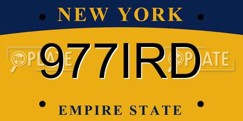977IRD New York License Plate