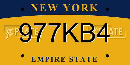 977KB4 New York License Plate