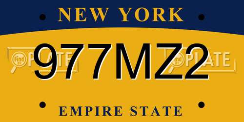 977MZ2 New York License Plate