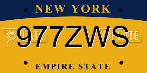 977ZWS New York License Plate