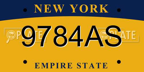 9784AS New York License Plate