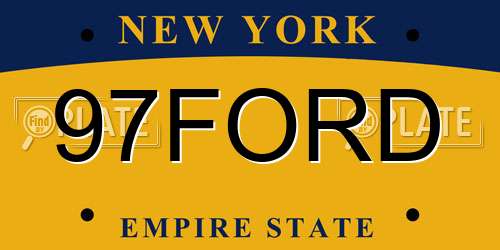 97FORD New York License Plate