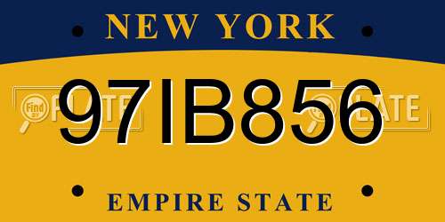 97IB856 New York License Plate