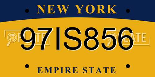 97IS856 New York License Plate