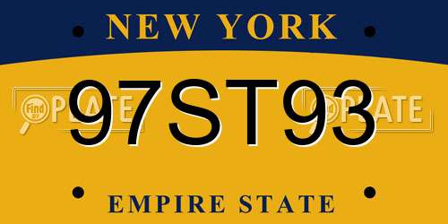 97ST93 New York License Plate