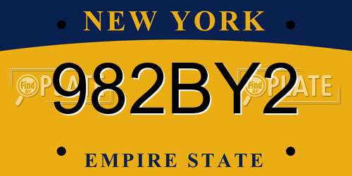 982BY2 New York License Plate