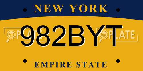 982BYT New York License Plate
