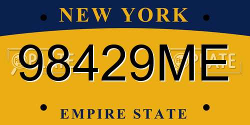 98429ME New York License Plate