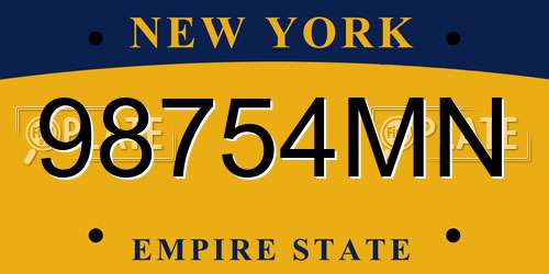 98754MN New York License Plate