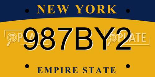 987BY2 New York License Plate