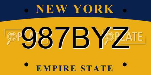 987BYZ New York License Plate