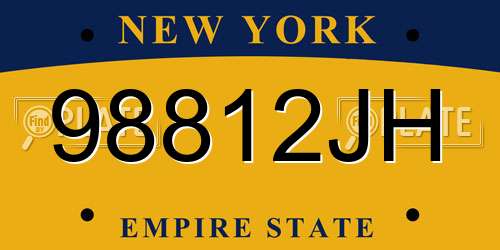 98812JH New York License Plate