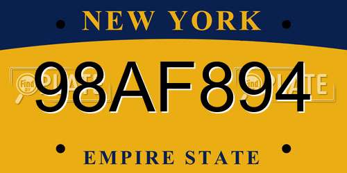 98AF894 New York License Plate