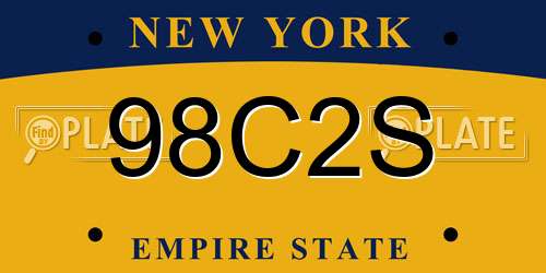 98C2S New York License Plate