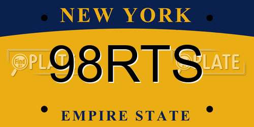 98RTS New York License Plate