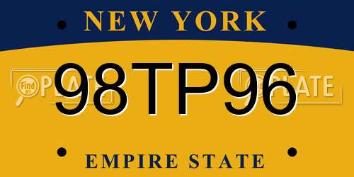 98TP96 New York License Plate