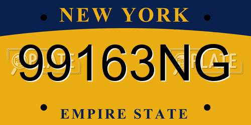 99163NG New York License Plate